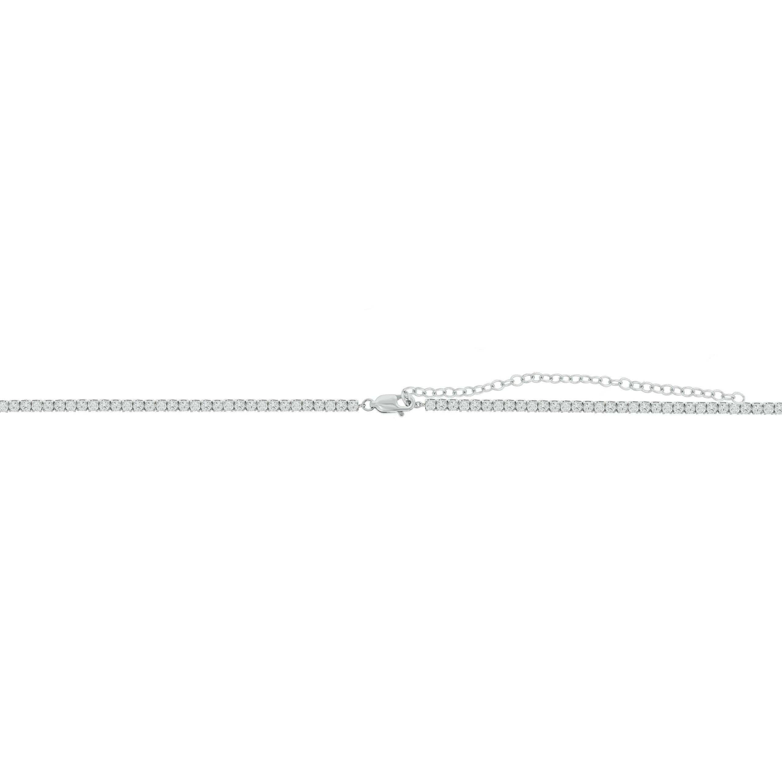 13-inch Lab Grown Diamond Tennis Necklace with Extender