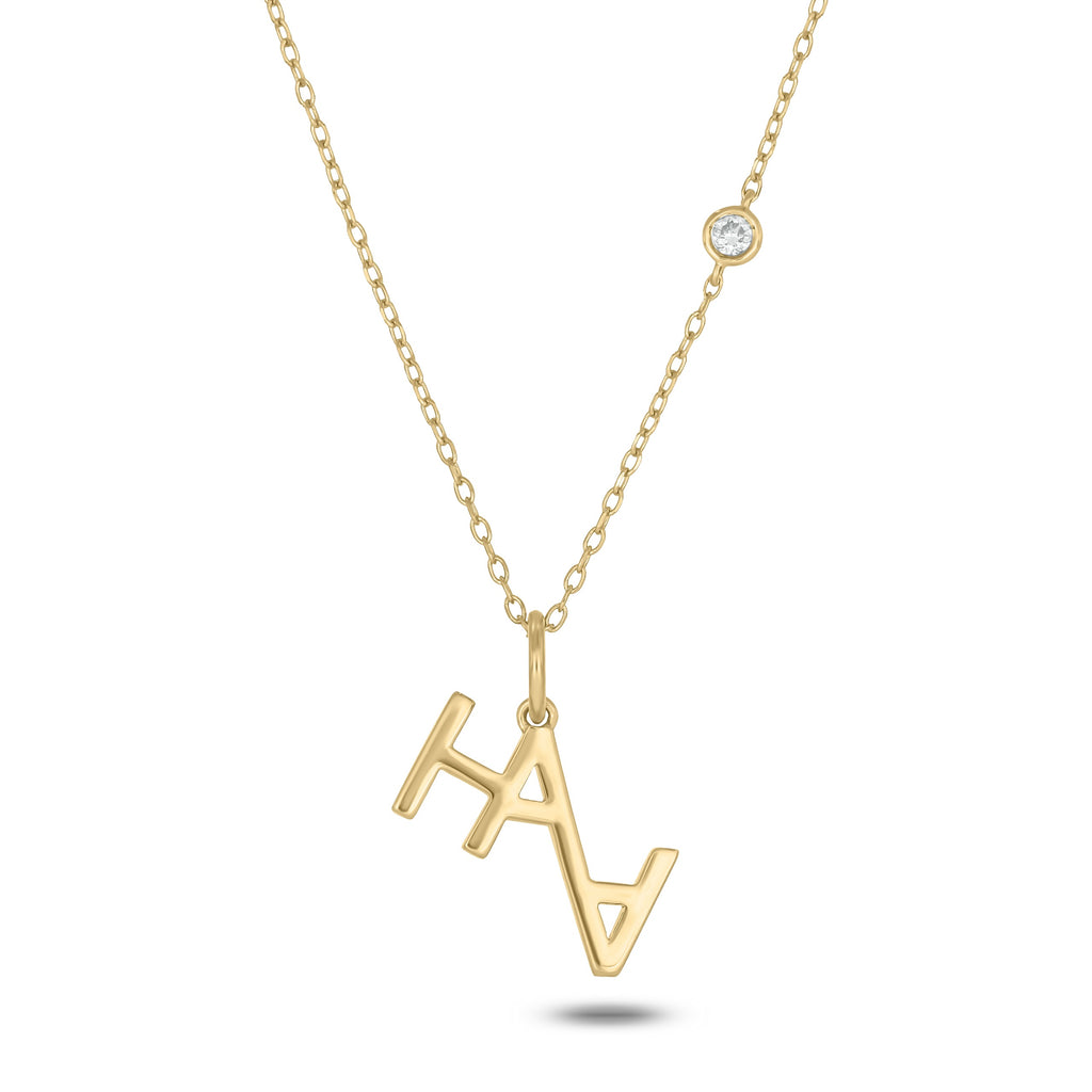 Custom Brand Pendant with Bezel Set Diamond Accent