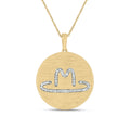 Personalized Medallion 14k Gold and Diamond Cattle Brand Pendant - No Diamond Edge (DESIGN DEPOSIT ONLY)