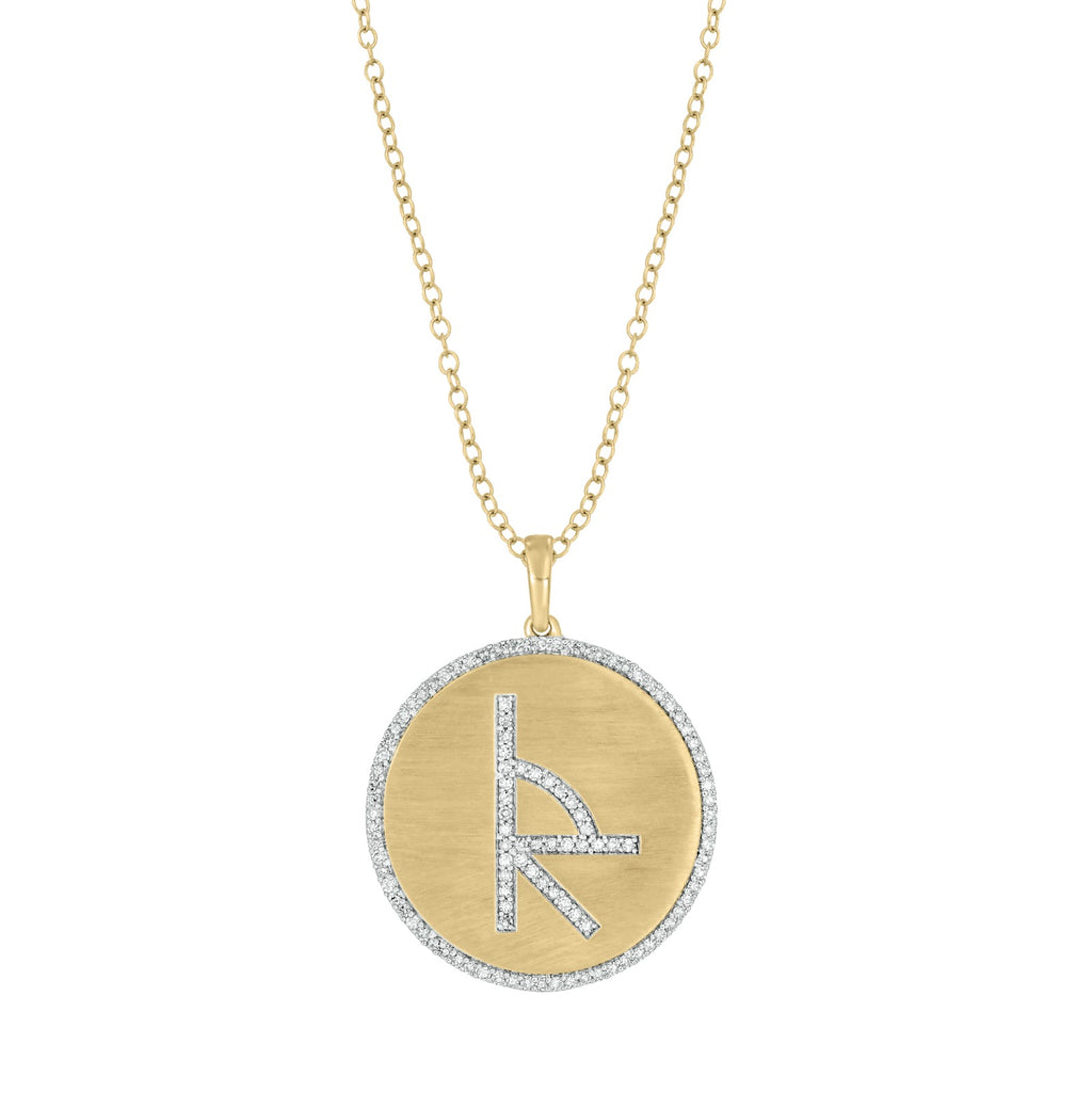 Lone River Design - Personalized 14k Gold and Diamond Cattle Livestock Brand Diamond Pendant