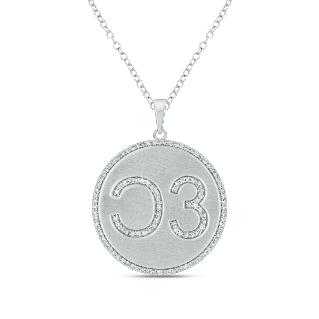 The Lee Medallion Personalized 14k Gold and Diamond Cattle Brand Pendant With Diamond Edge (DESIGN DEPOSIT ONLY)
