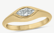 1/2 CT. Lab Grown East-West Marquis Diamond Pinky Ring in 14K Gold