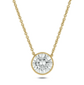 2 CT.T.W. Lab Grown Pointer Round Diamond Bezel Set Solitaire Necklace in 14K Gold