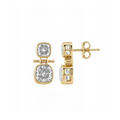 4.6 CT.T.W. Lab Grown Diamond Double Cushion Cut Door Knocker Drop Earrings in 14K Gold