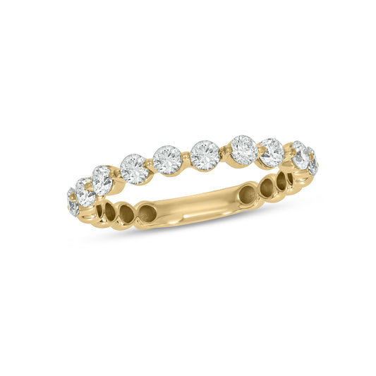 0.70 CT. T.W. Lab Grown Round Diamond Single Shared Prong Band in 14K Gold