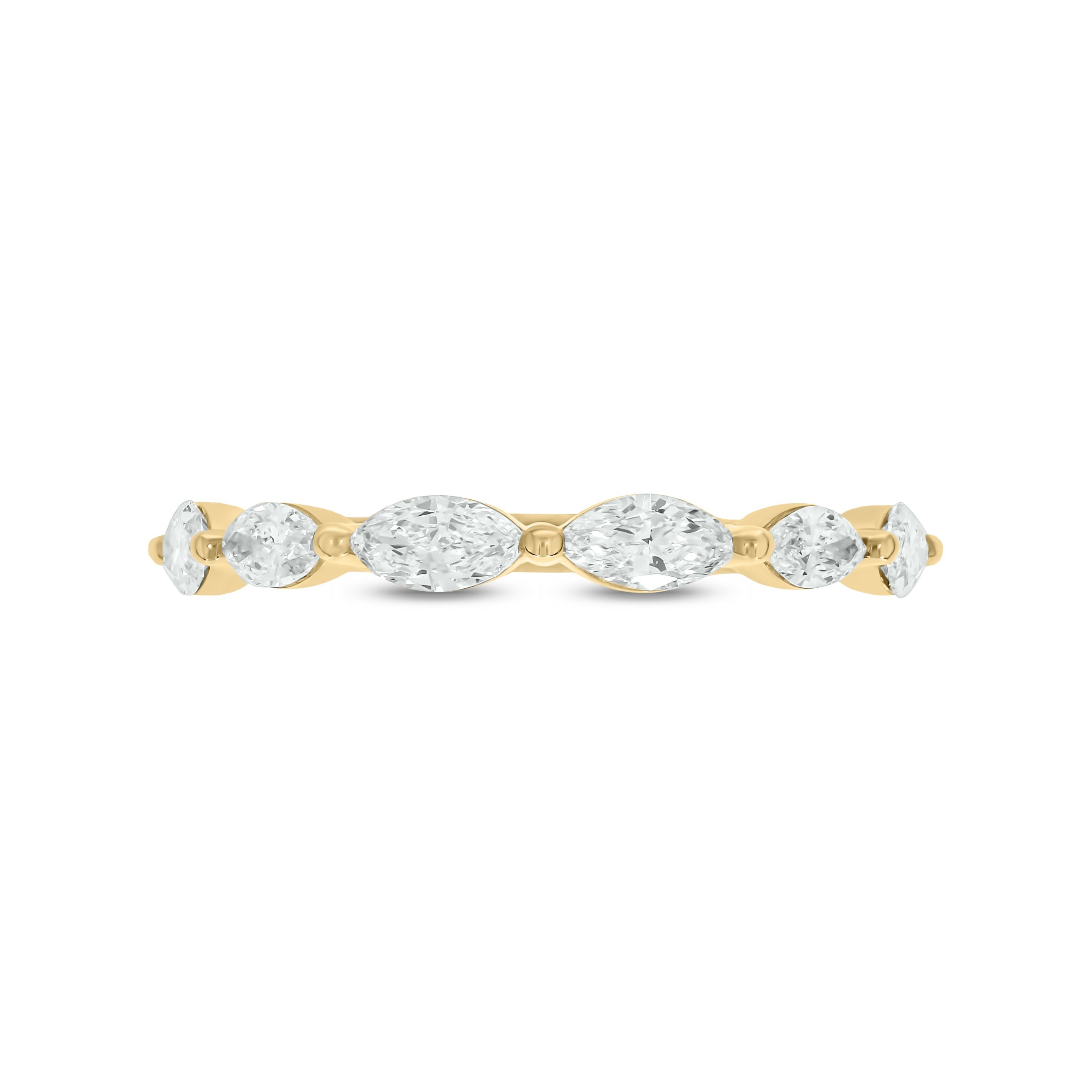 1 CT. T.W. Lab Grown Marquis Diamond Single Shared Prong Band in 14K Gold
