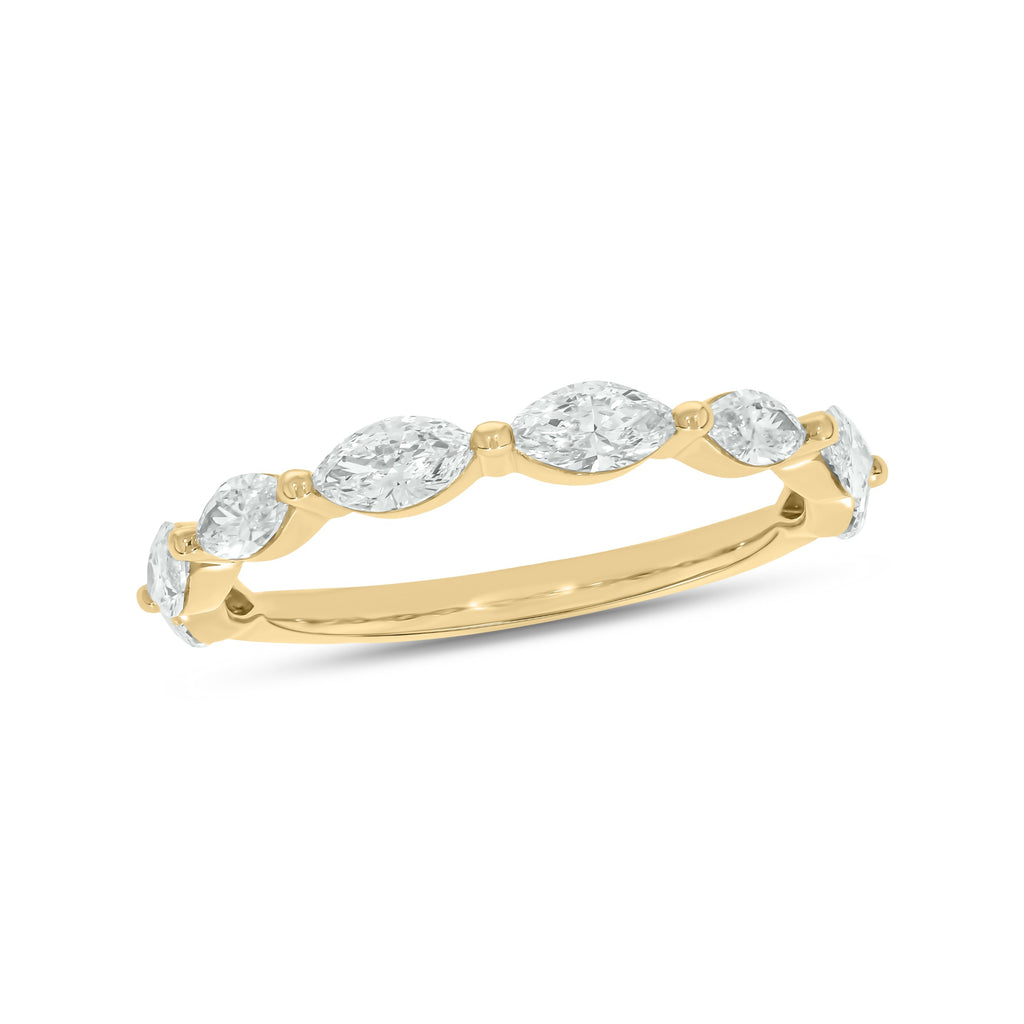 1 CT. T.W. Lab Grown Marquis Diamond Single Shared Prong Band in 14K Gold