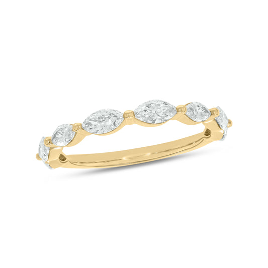 1 CT. T.W. Lab Grown Marquis Diamond Single Shared Prong Band in 14K Gold