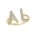 Main Image - 2-intiial Diamond Ring 14k Gold