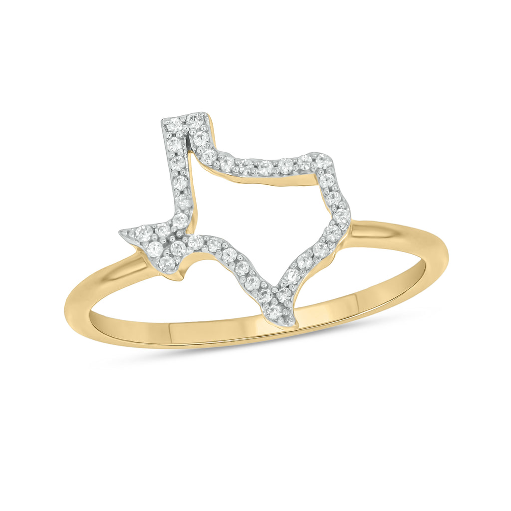 Main Image - Diamond State of Texas Ring Yellow Gold
