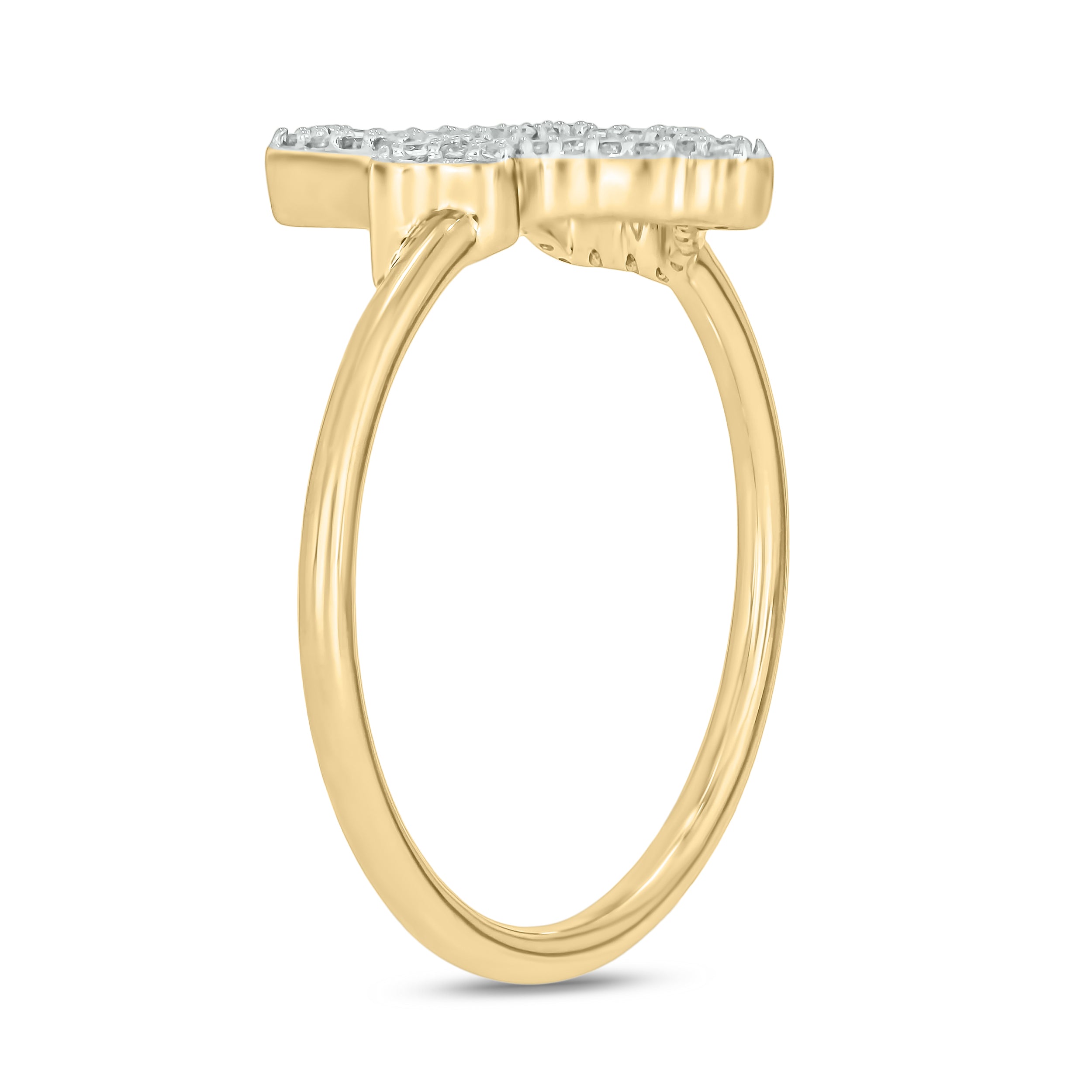 Side Image - Diamond State of Texas Ring Yellow Gold