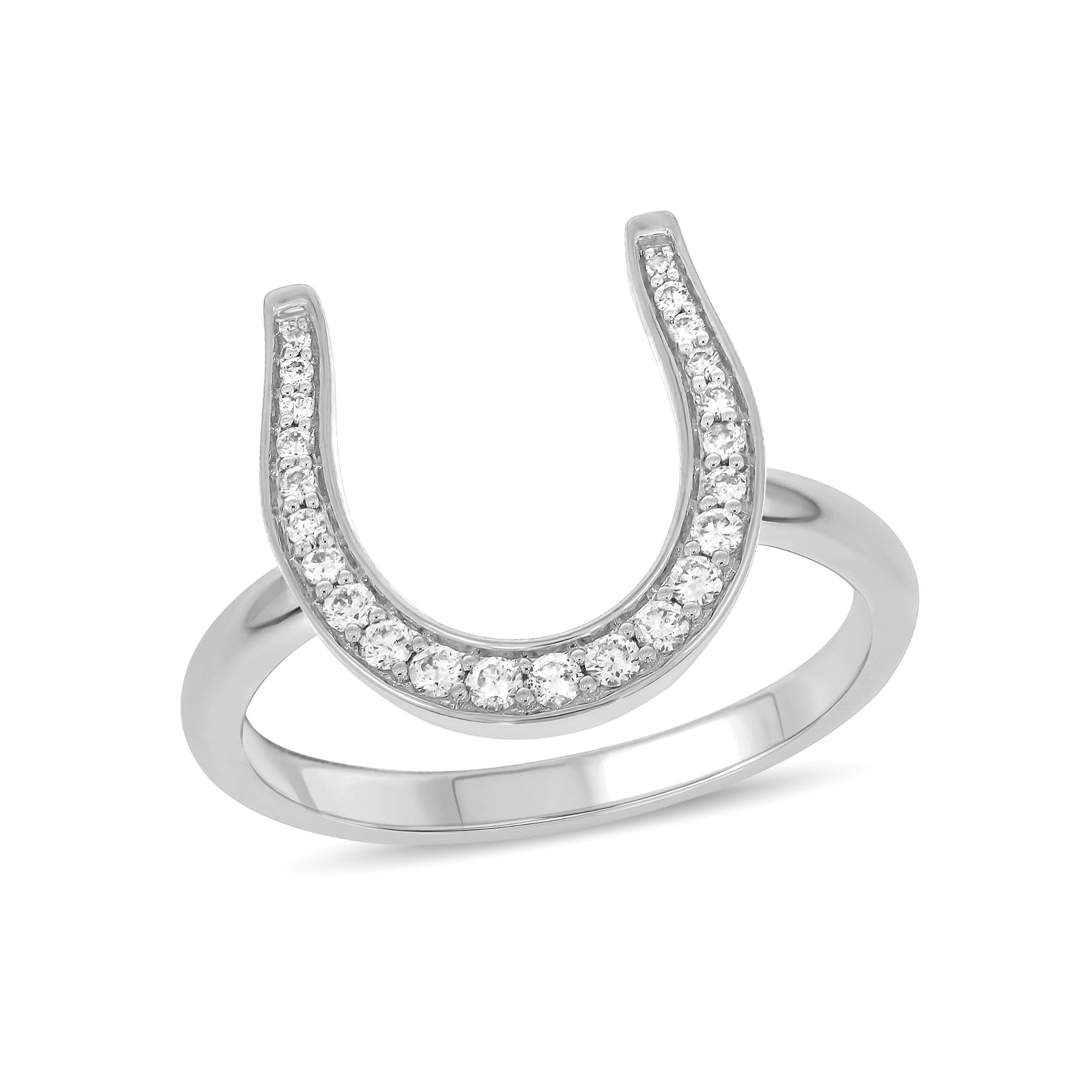 0.20 CT.T.W. Diamond Horseshoe Engagement Ring Enhancer in 14K Gold