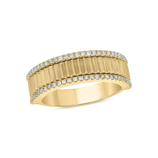 Fluted Band with Diamond Accents