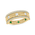 1/2 CT. T.W. Lab Created Diamond Band & Flush Set Gemstone Versatile Flip Birthstone Ring in 14K Gold