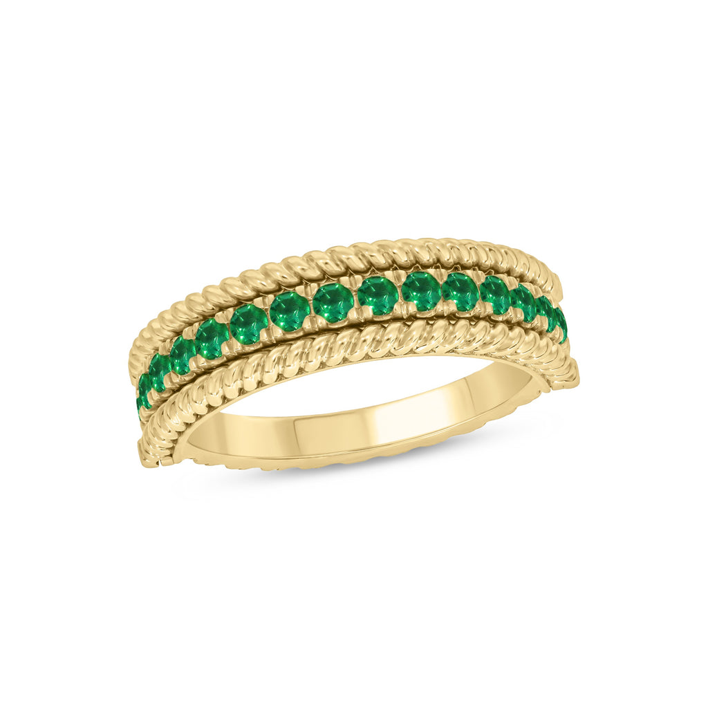 Emerald Band with Rope Detail