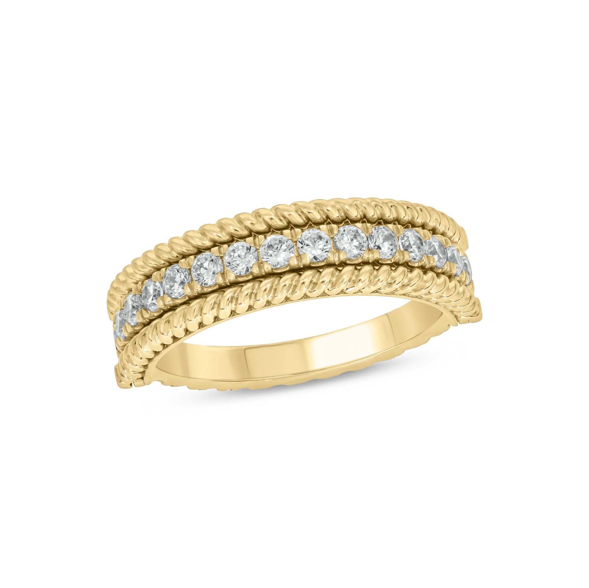 Diamond Band with Rope Detail