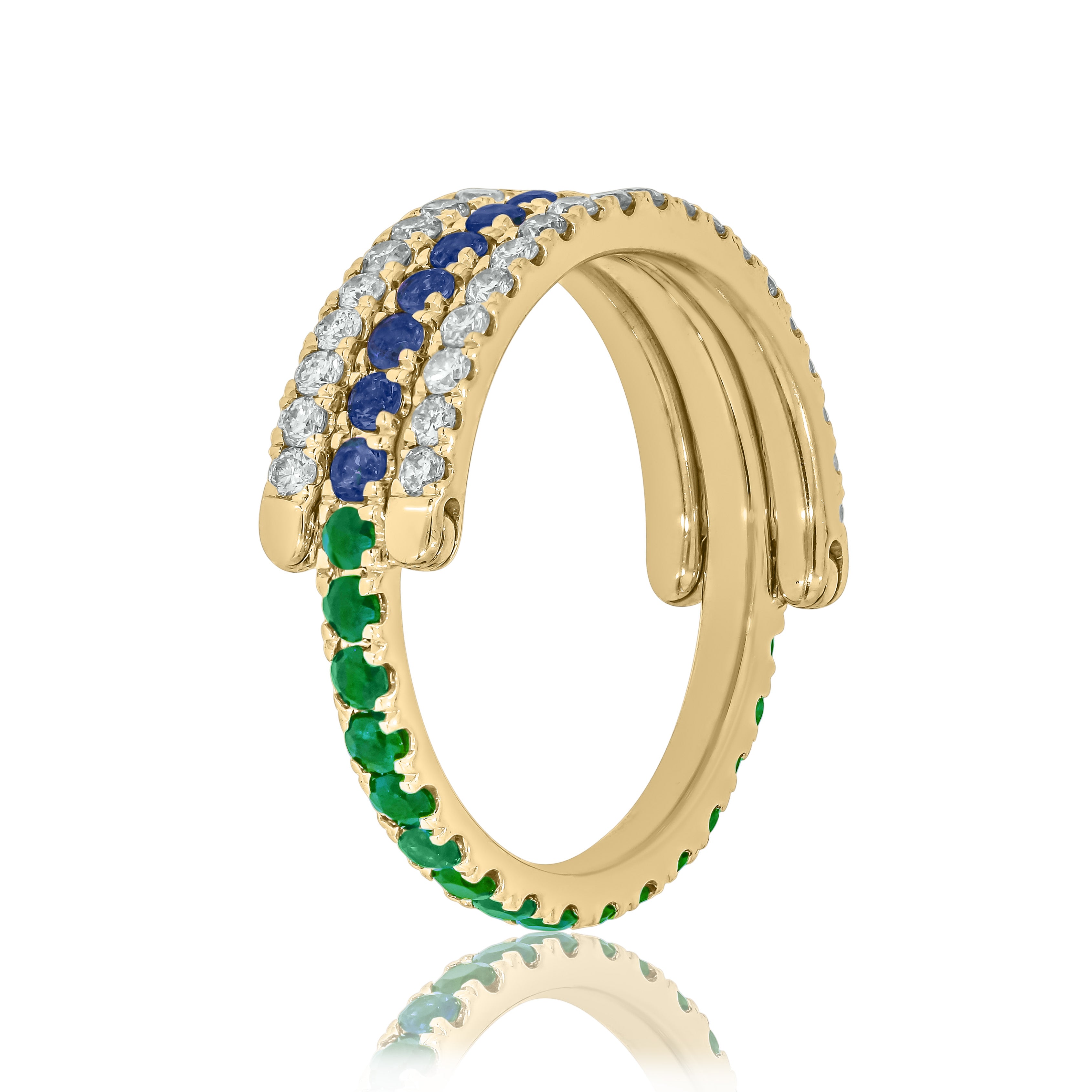 1/2 CT. T.W. Lab Created Diamond Band & Gemstone Versatile Flip Birthstone Ring in 14K Gold