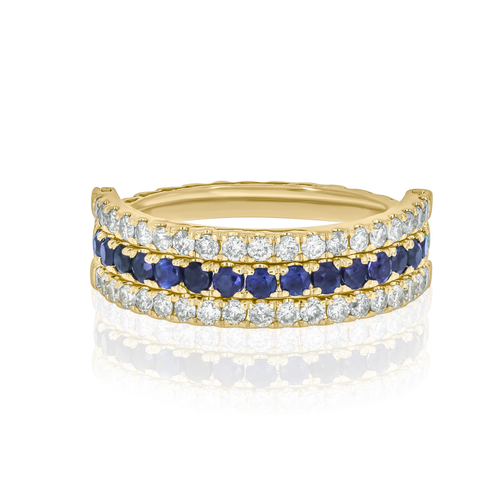 1/2 CT. T.W. Lab Created Diamond Band & Gemstone Versatile Flip Birthstone Ring in 14K Gold