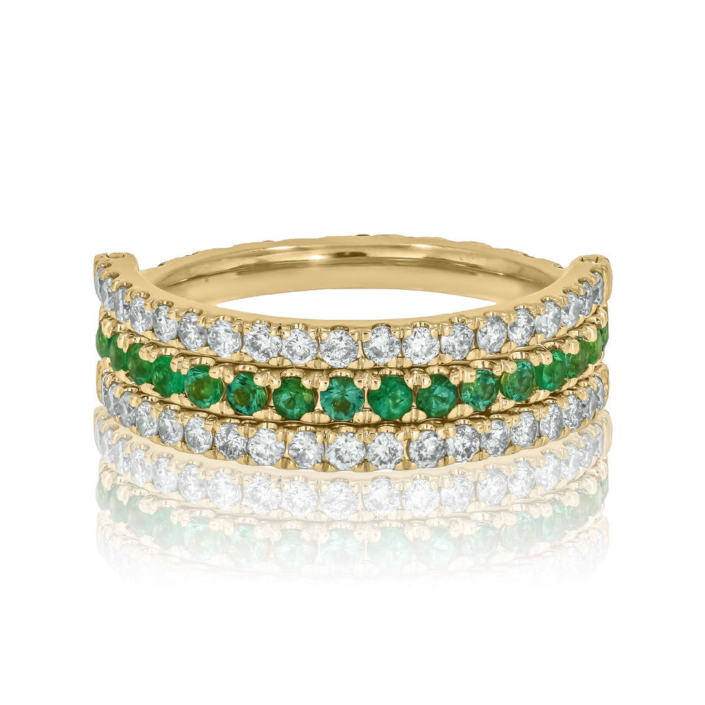 1/2 CT. T.W. Lab Created Diamond Band & Gemstone Versatile Flip Birthstone Ring in 14K Gold