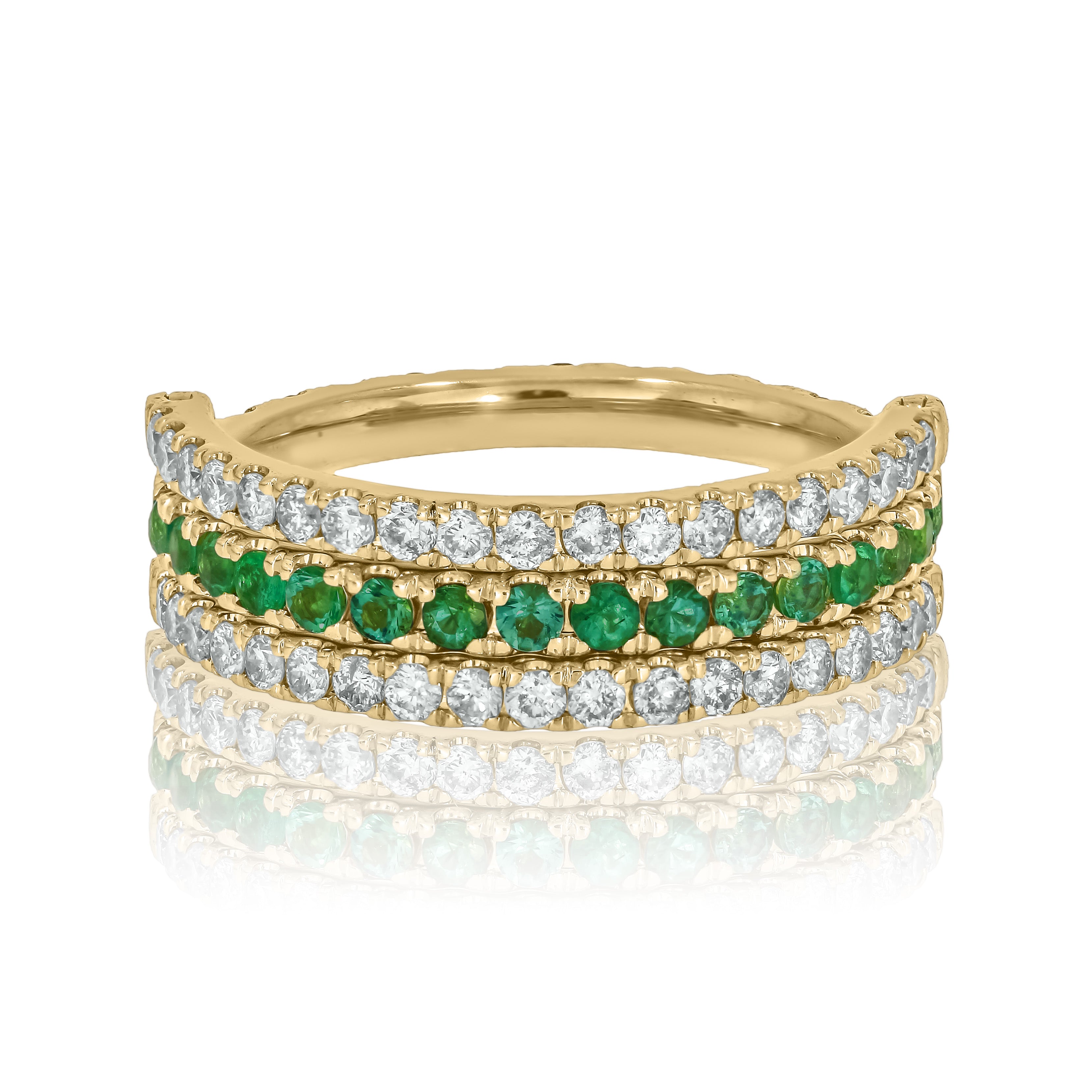 1/2 CT. T.W. Lab Created Diamond Band & Gemstone Versatile Flip Birthstone Ring in 14K Gold