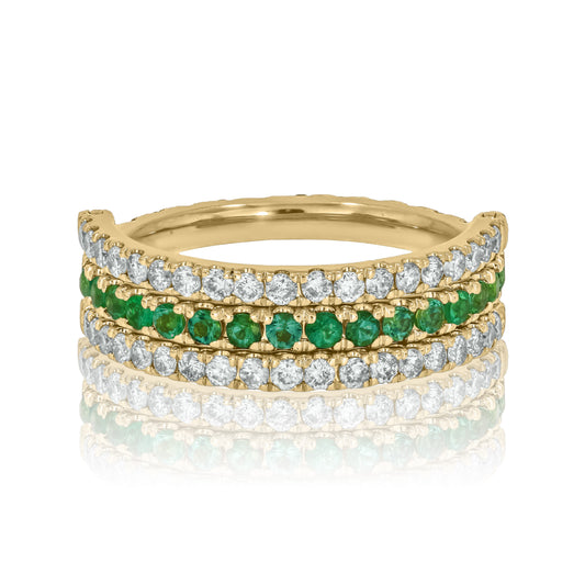 1/2 CT. T.W. Lab Created Diamond Band & Gemstone Versatile Flip Birthstone Ring in 14K Gold