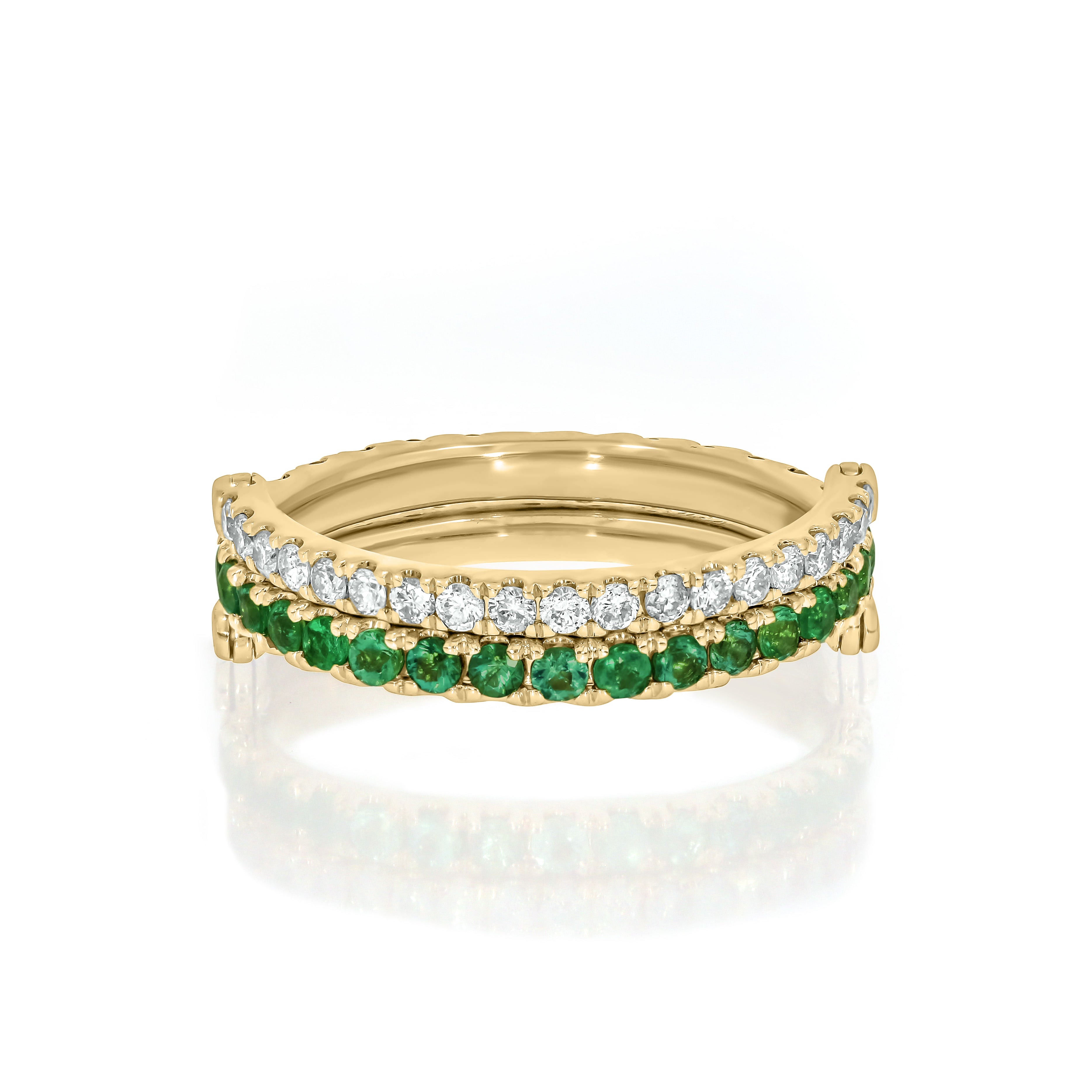 1/2 CT. T.W. Lab Created Diamond Band & Gemstone Versatile Flip Birthstone Ring in 14K Gold