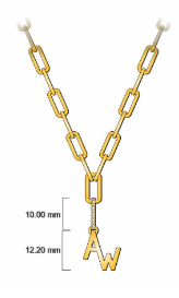Custom Brand Pendant with Paperclip Chain & Diamond Accent Drop Bale