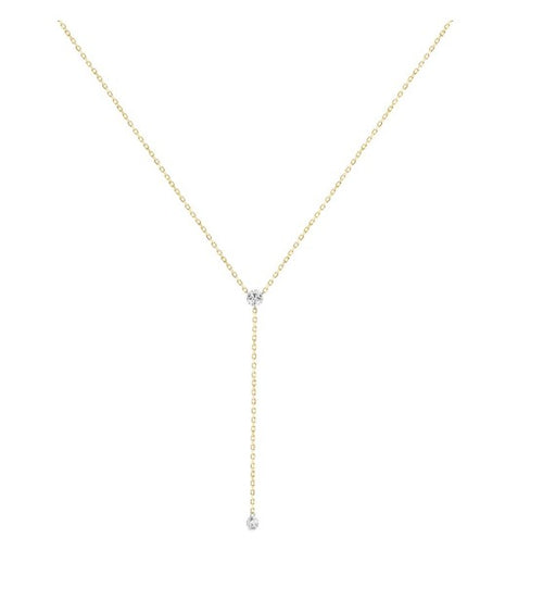 0.40 CT. T.W. Diamond Lariat Necklace in 18K Gold