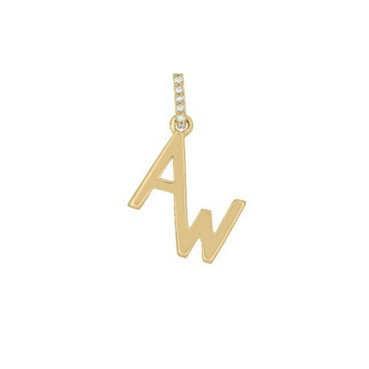 Custom Brand Pendant with Paperclip Chain & Diamond Accent Drop Bale