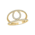 1/2 CT.T.W. Diamond Split Shank Horseshoe Ring in Silver