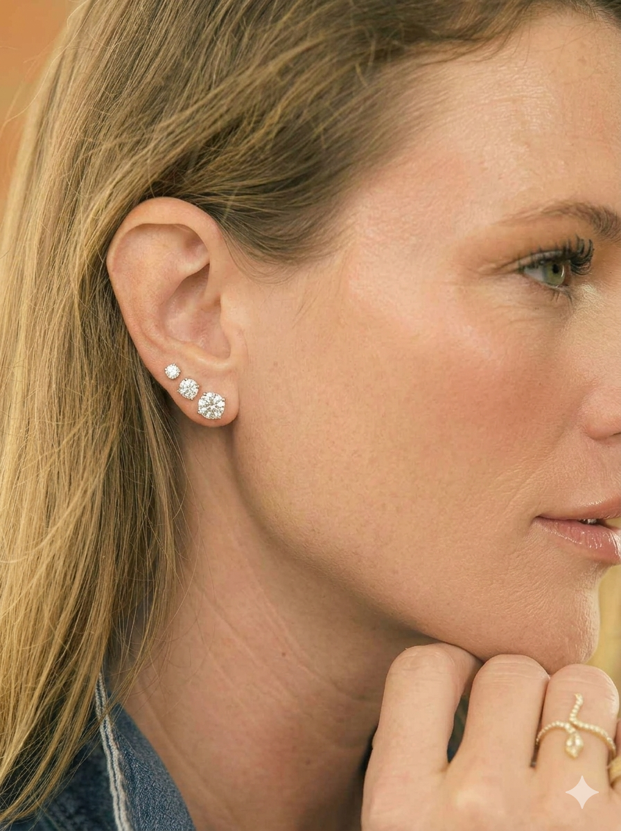 Round Martini Set Lab Grown Diamond Studs