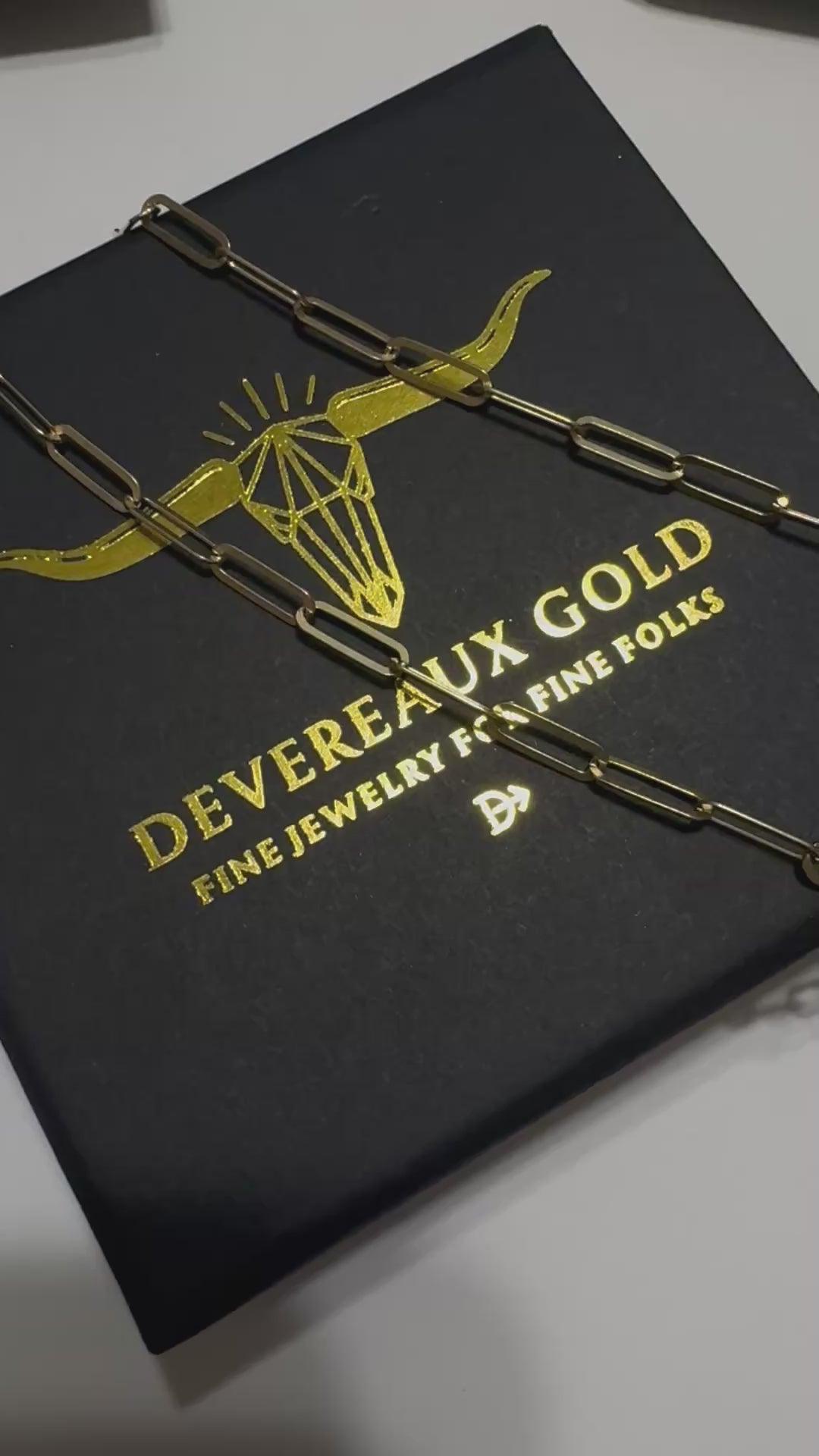 Custom Brand Pendant with Paperclip Chain & Diamond Accent Drop Bale