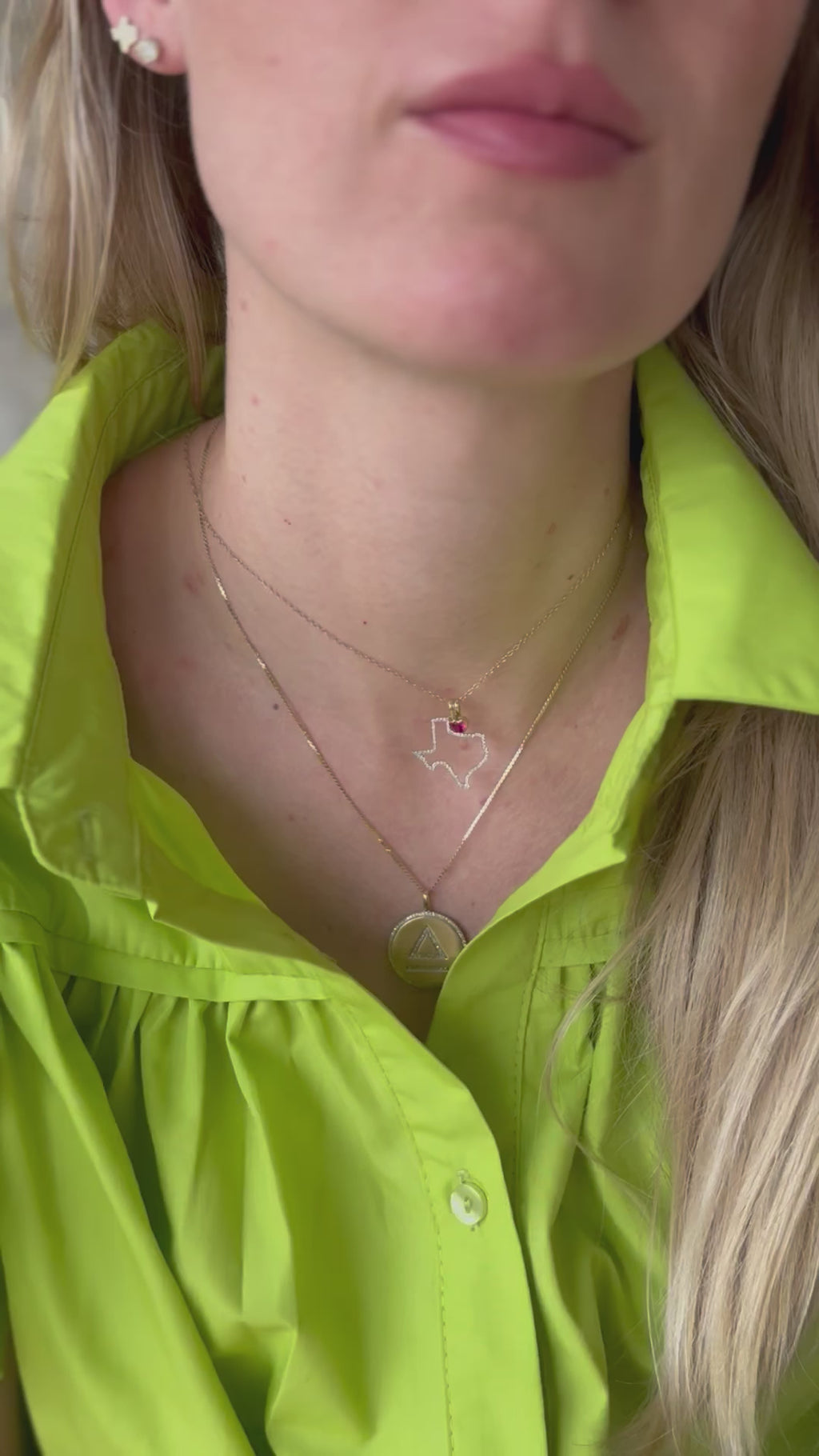 'Heart of Texas' Diamond State of Texas Necklace Pendant 14k Gold